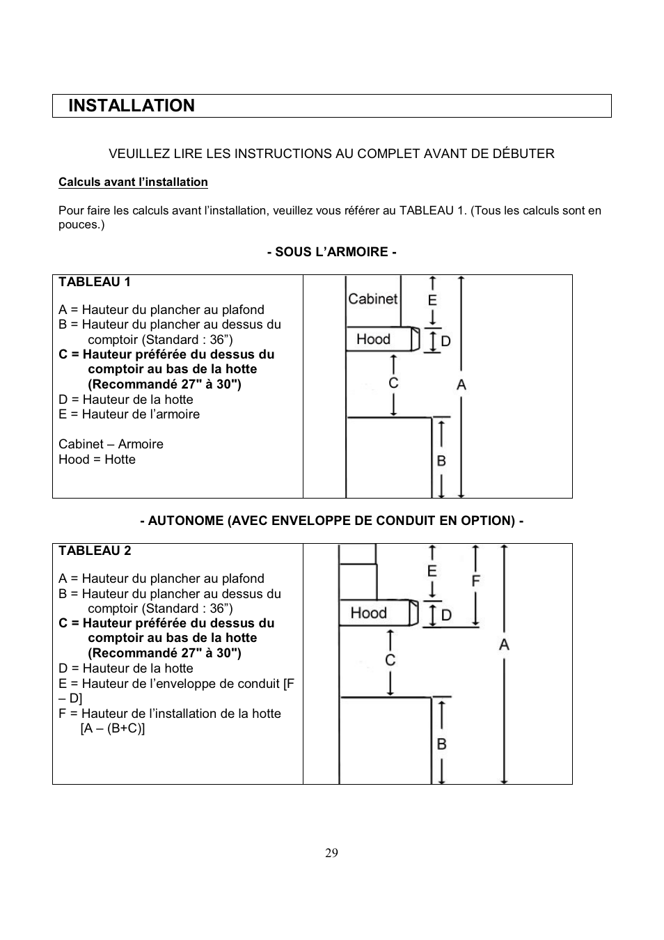 Installation | Kobe Range Hoods RA3836SQD User Manual | Page 31 / 75