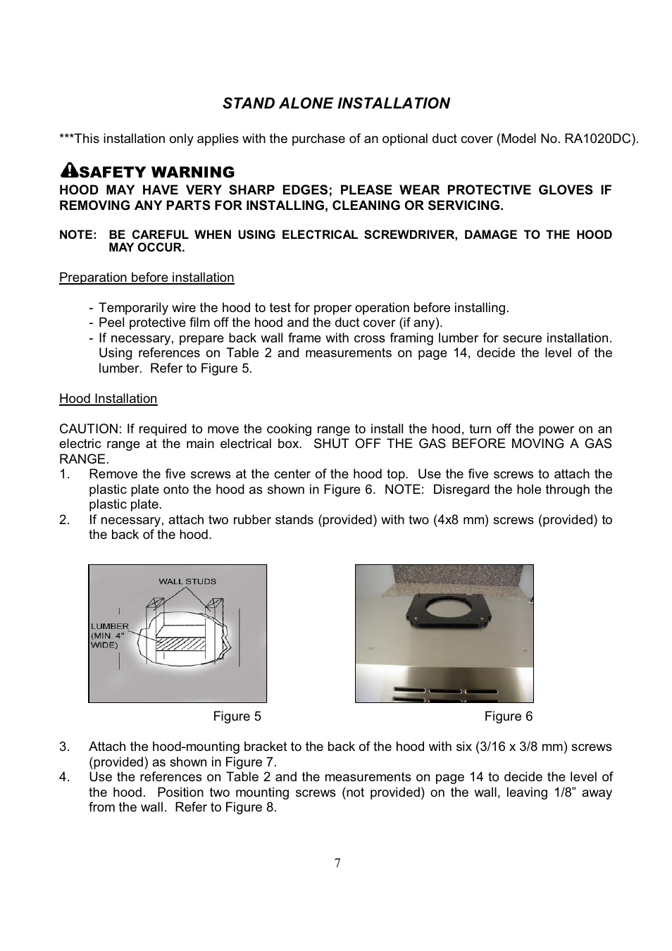 Kobe Range Hoods RA3836SQD User Manual | Page 9 / 75