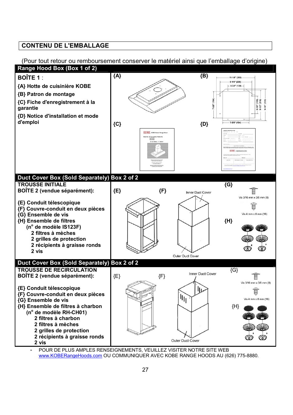Kobe Range Hoods IS2336SQ User Manual | Page 29 / 72