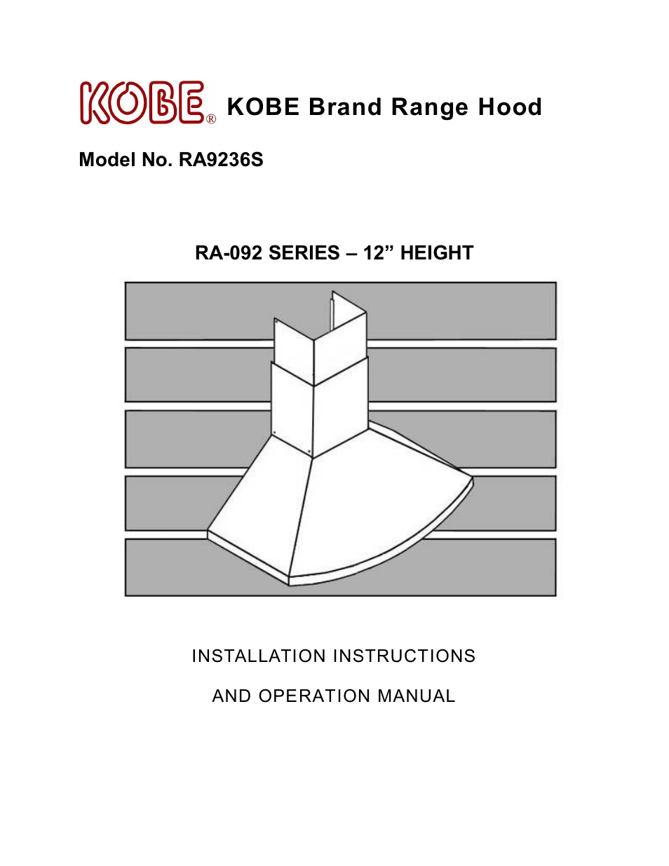 Kobe Range Hoods RA9236S User Manual | 22 pages