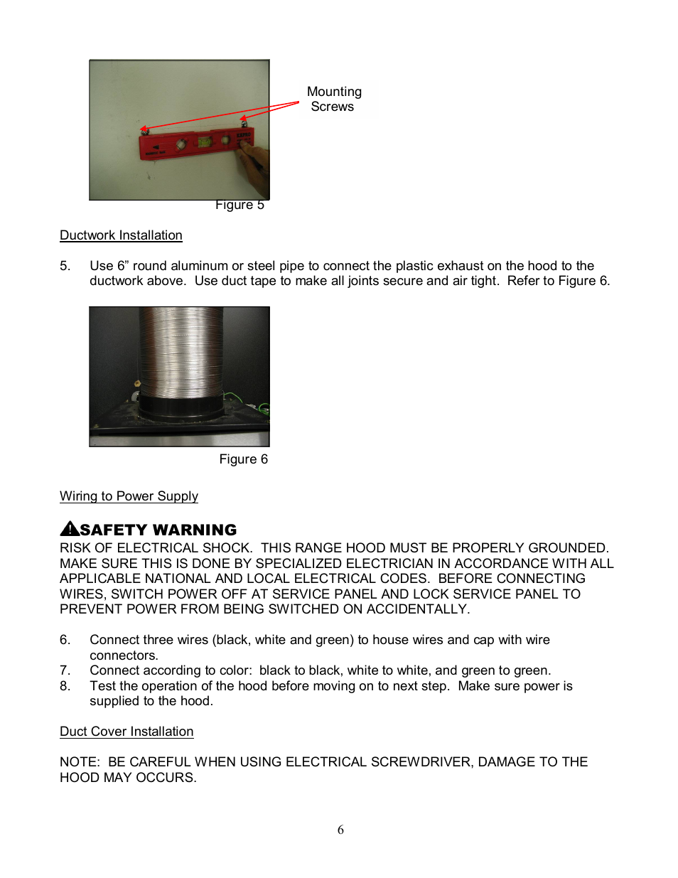 Kobe Range Hoods RA9236S User Manual | Page 8 / 22