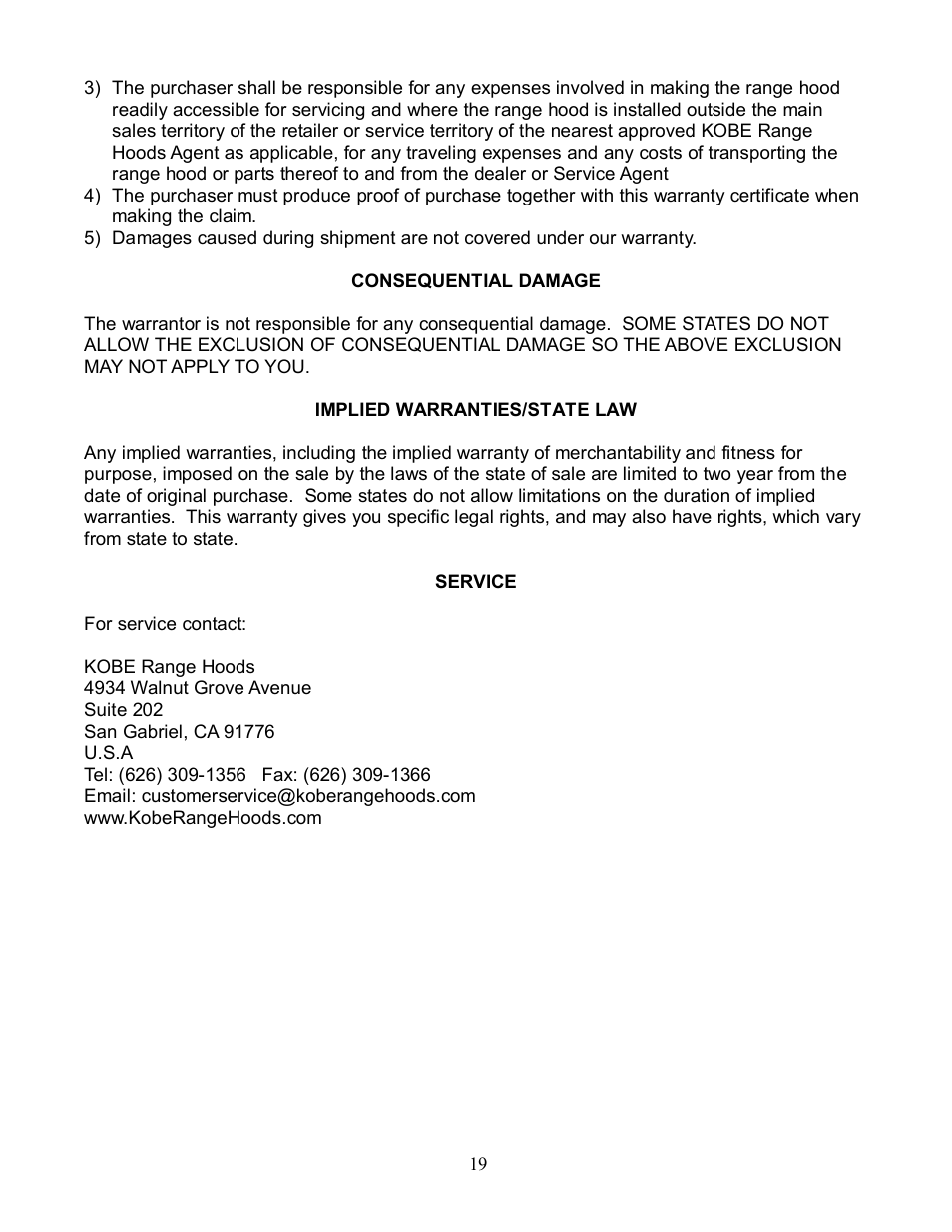 Kobe Range Hoods CX-183 User Manual | Page 21 / 22