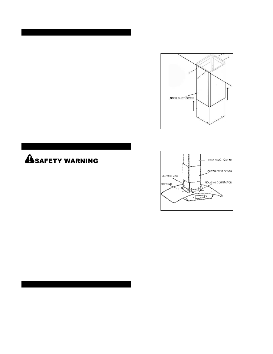 Safety warning | Kobe Range Hoods IS2436GSB User Manual | Page 9 / 24
