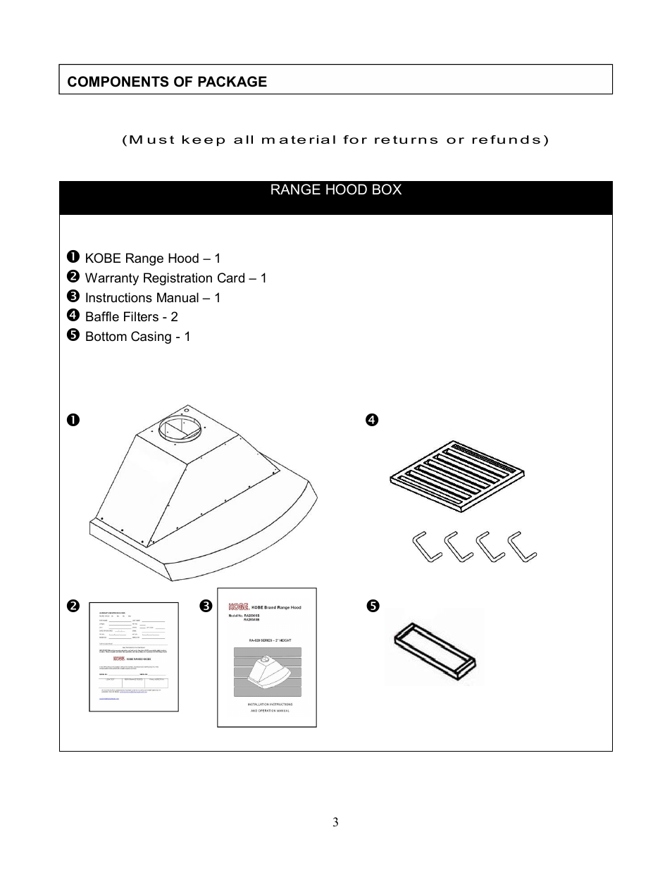 Kobe Range Hoods RA2836SB User Manual | Page 5 / 19