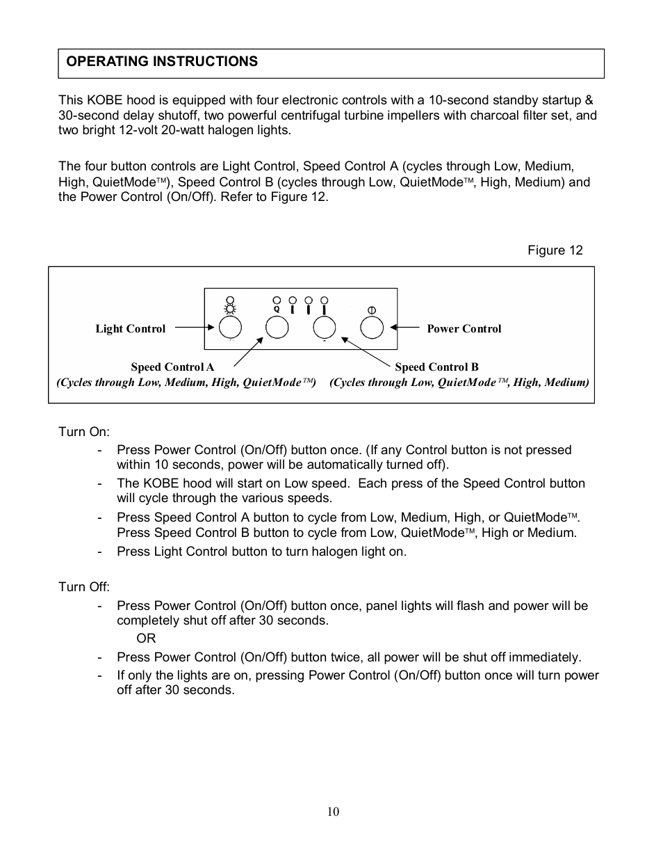 Kobe Range Hoods RA3830SQD User Manual | Page 12 / 23
