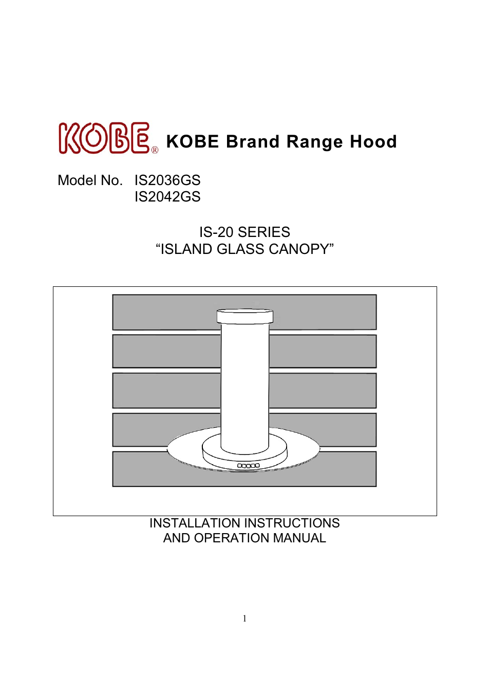 Kobe Range Hoods IS2036GS User Manual | 72 pages