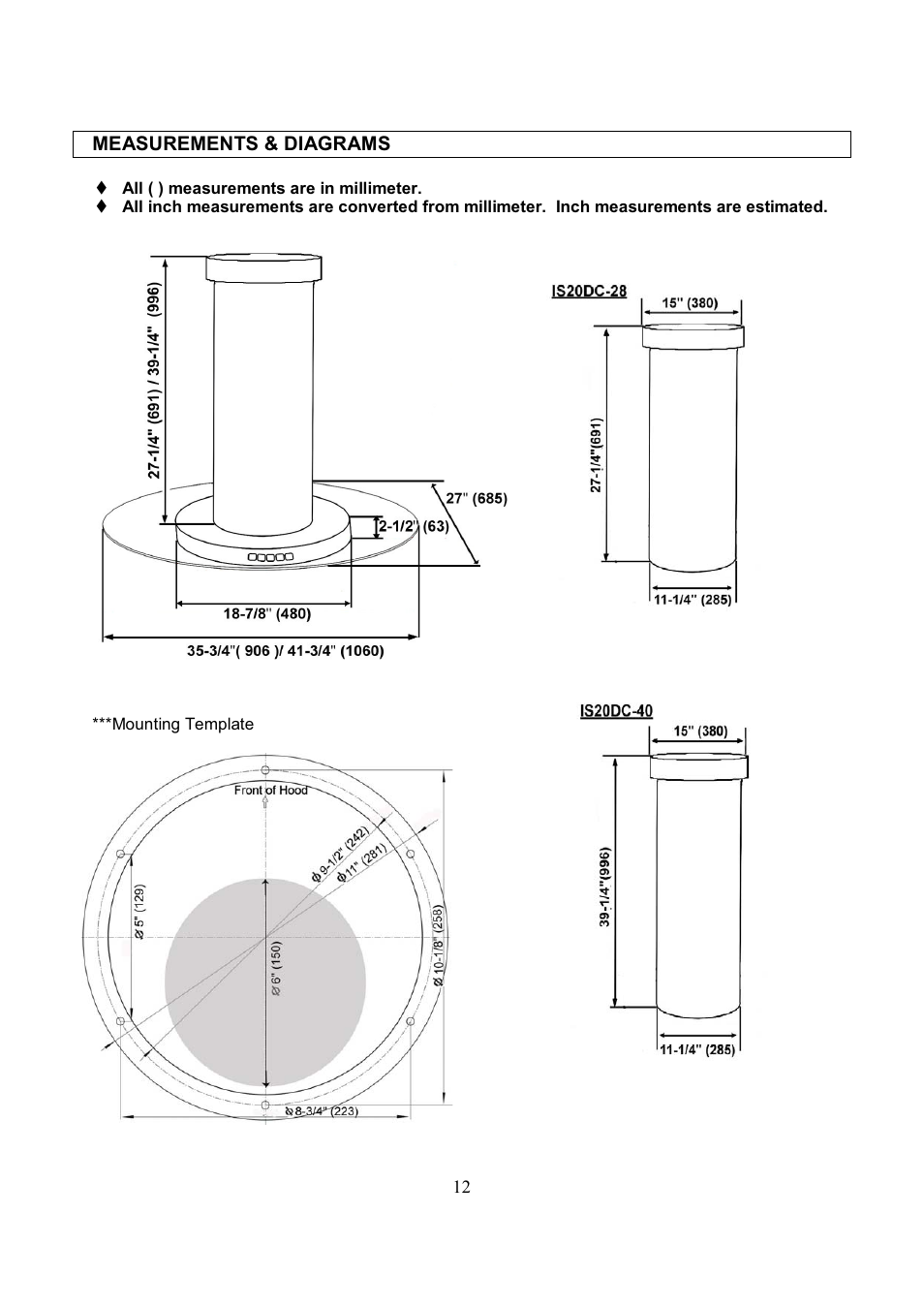 Kobe Range Hoods IS2036GS User Manual | Page 14 / 72
