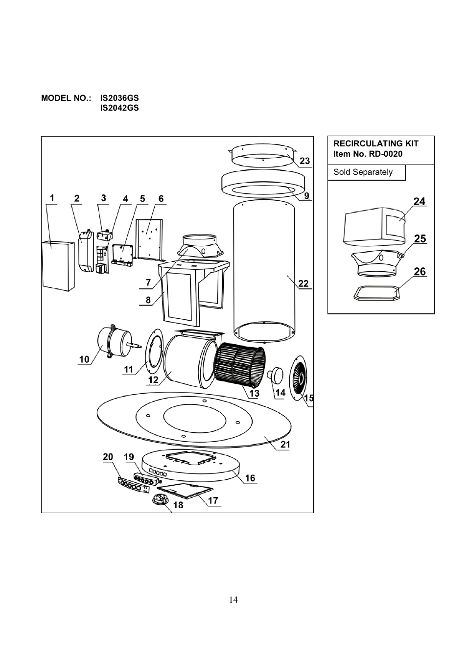 Kobe Range Hoods IS2036GS User Manual | Page 16 / 72
