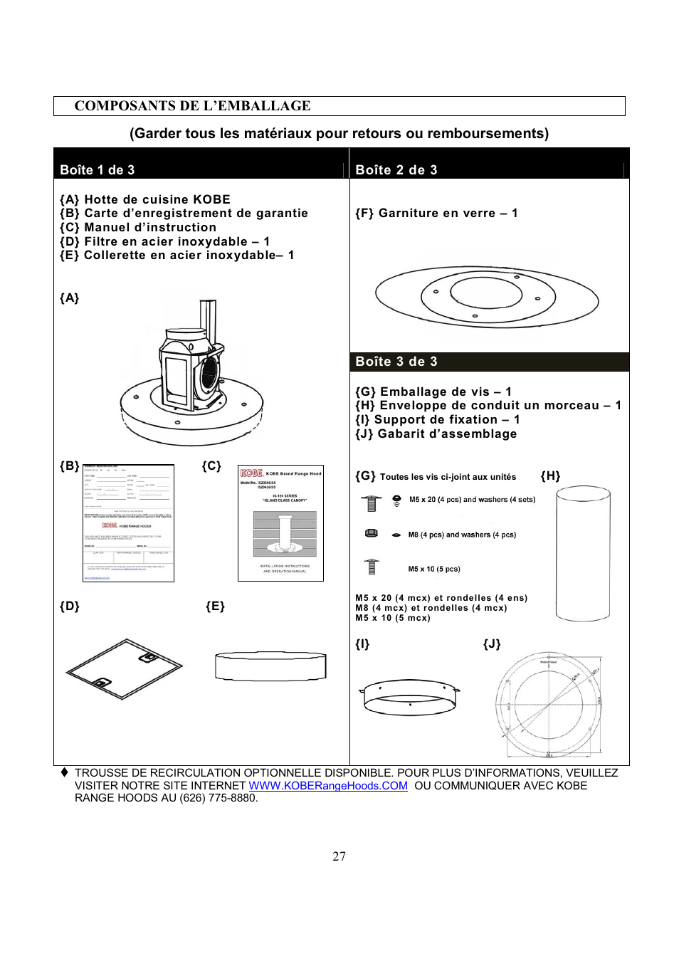 Kobe Range Hoods IS2036GS User Manual | Page 29 / 72