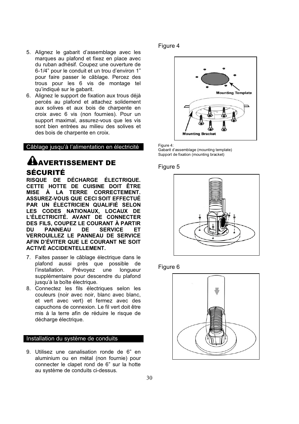 Avertissement de sécurité | Kobe Range Hoods IS2036GS User Manual | Page 32 / 72