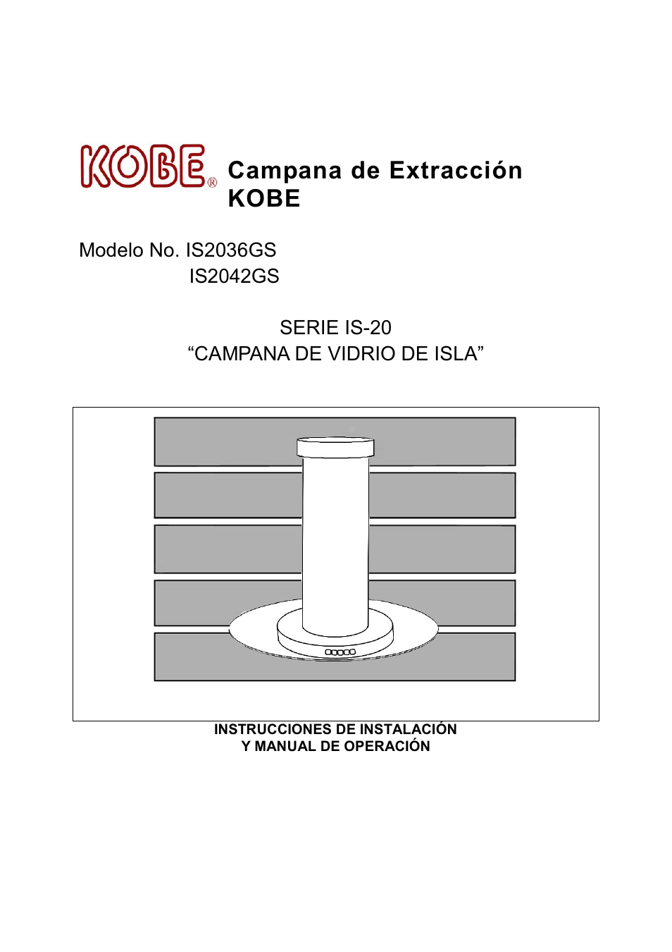 Campana de extracción kobe | Kobe Range Hoods IS2036GS User Manual | Page 50 / 72