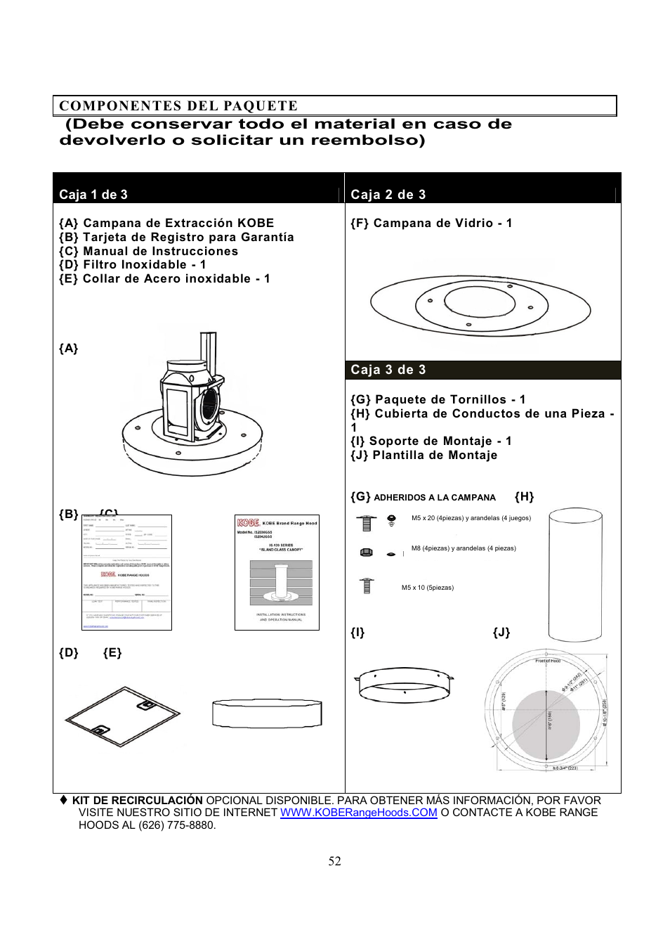 Kobe Range Hoods IS2036GS User Manual | Page 54 / 72