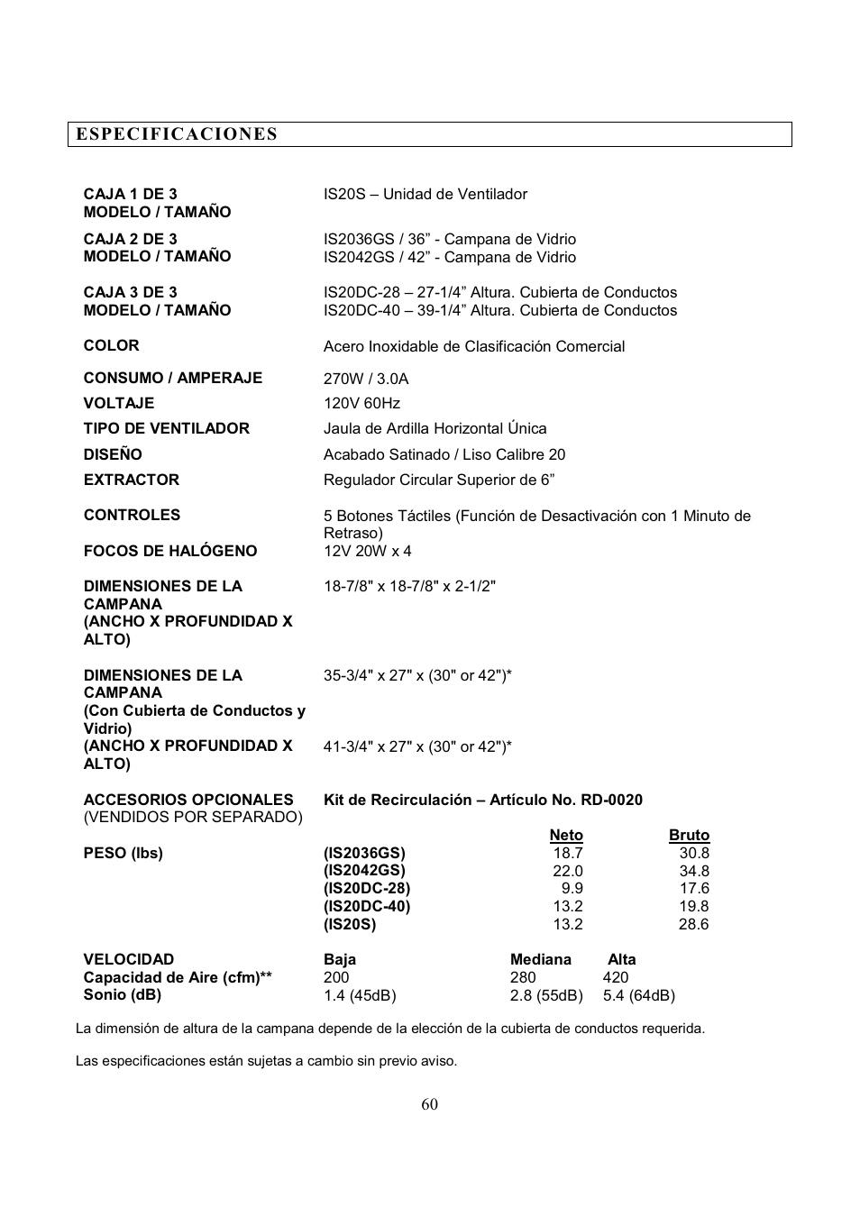 Kobe Range Hoods IS2036GS User Manual | Page 62 / 72