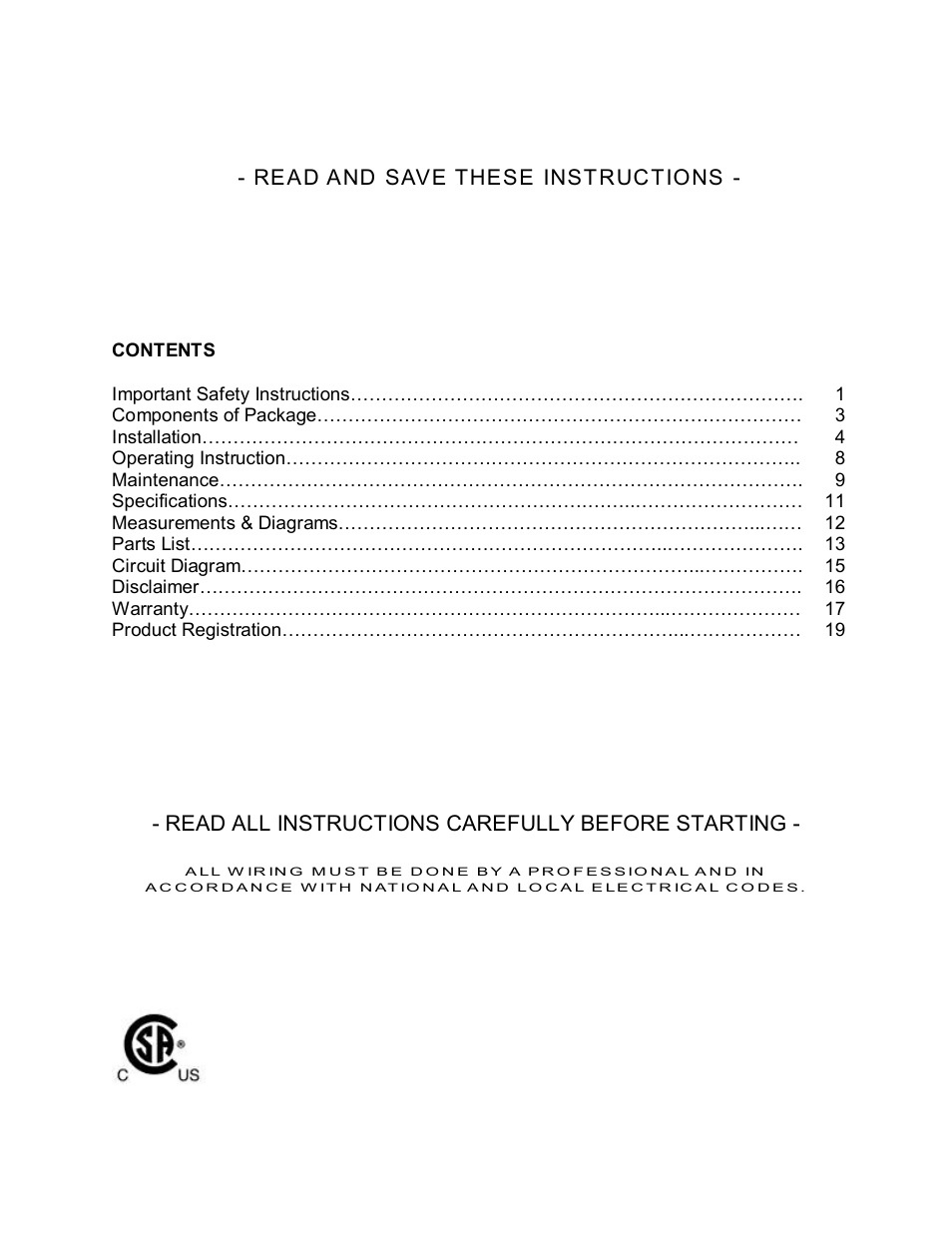 Kobe Range Hoods CX1836GS User Manual | Page 2 / 21