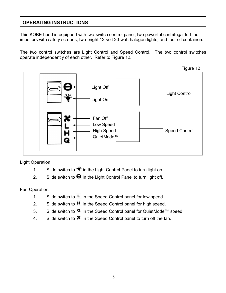 Kobe Range Hoods CH8136SQ User Manual | Page 10 / 21