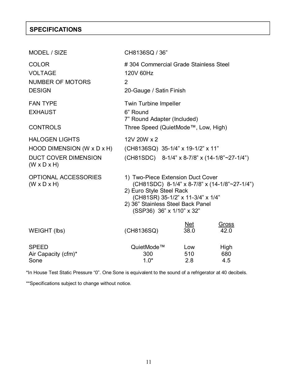 Kobe Range Hoods CH8136SQ User Manual | Page 13 / 21