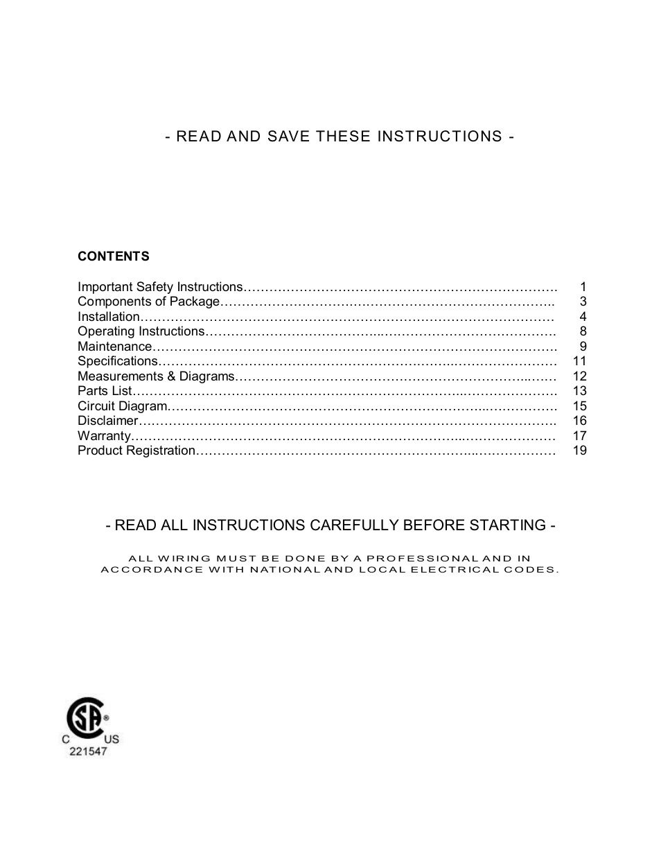 Kobe Range Hoods CH8136SQ User Manual | Page 2 / 21