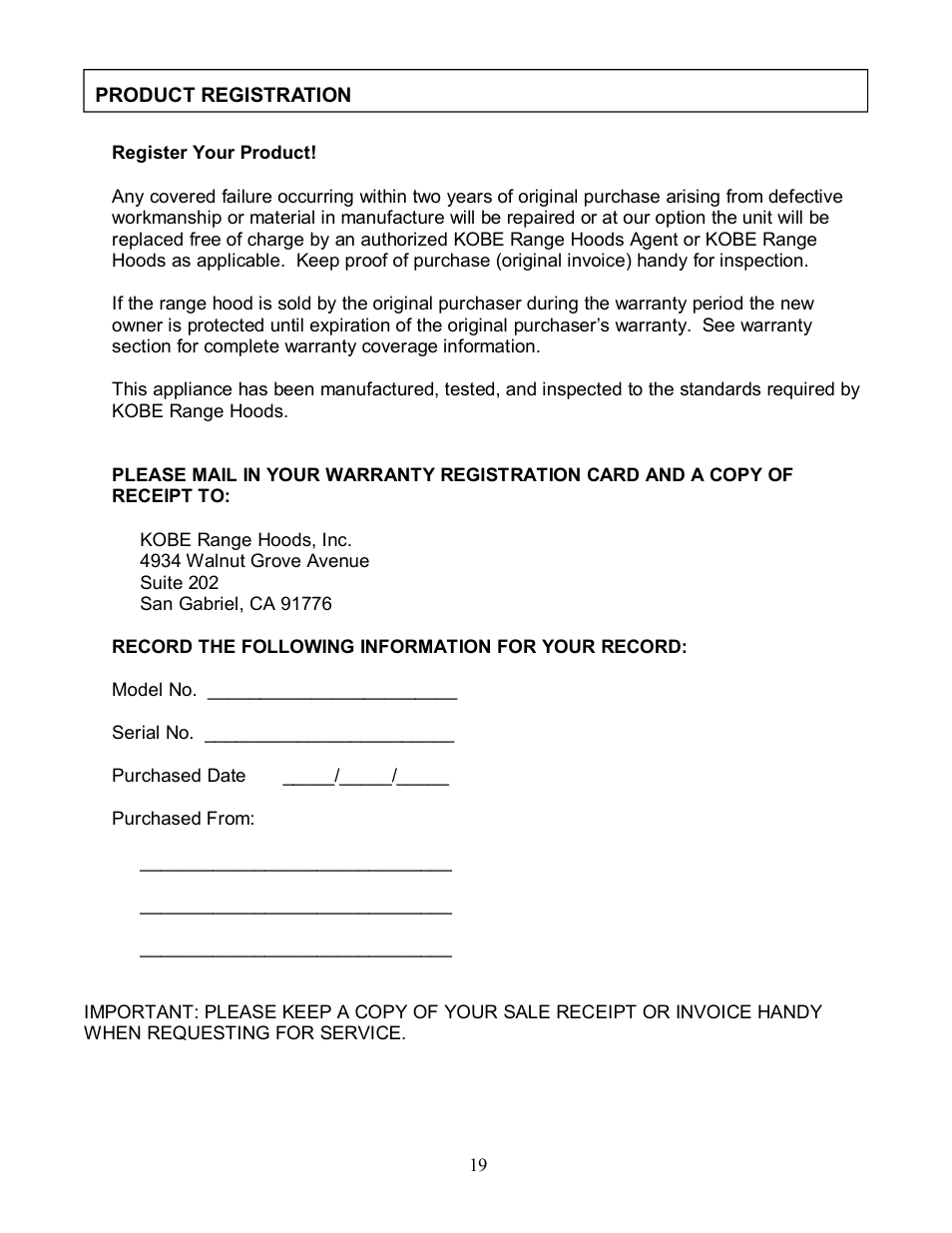 Kobe Range Hoods CH8136SQ User Manual | Page 21 / 21