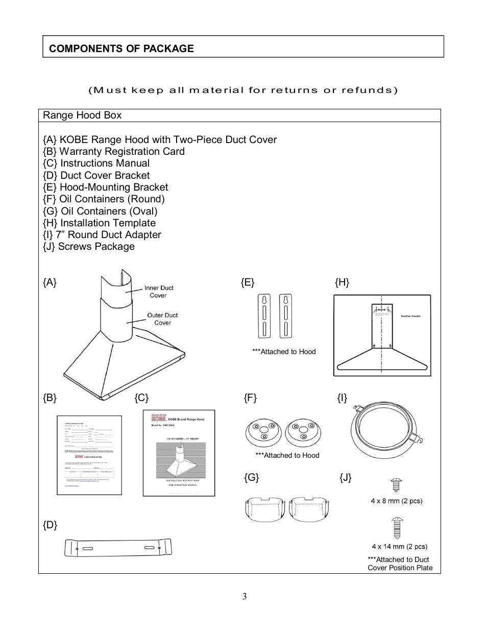 Kobe Range Hoods CH8136SQ User Manual | Page 5 / 21