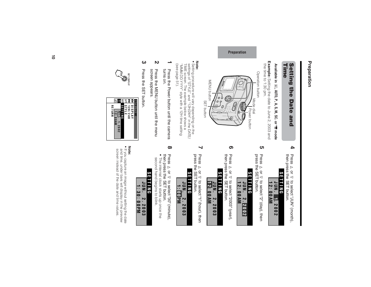 Setting the date and time | Kitchen Star VE-CG40U User Manual | Page 20 / 83