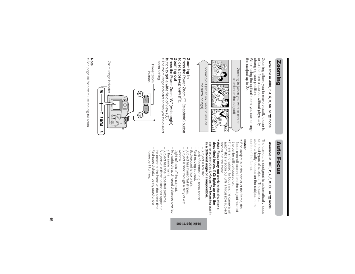 Zooming, Auto focus | Kitchen Star VE-CG40U User Manual | Page 25 / 83