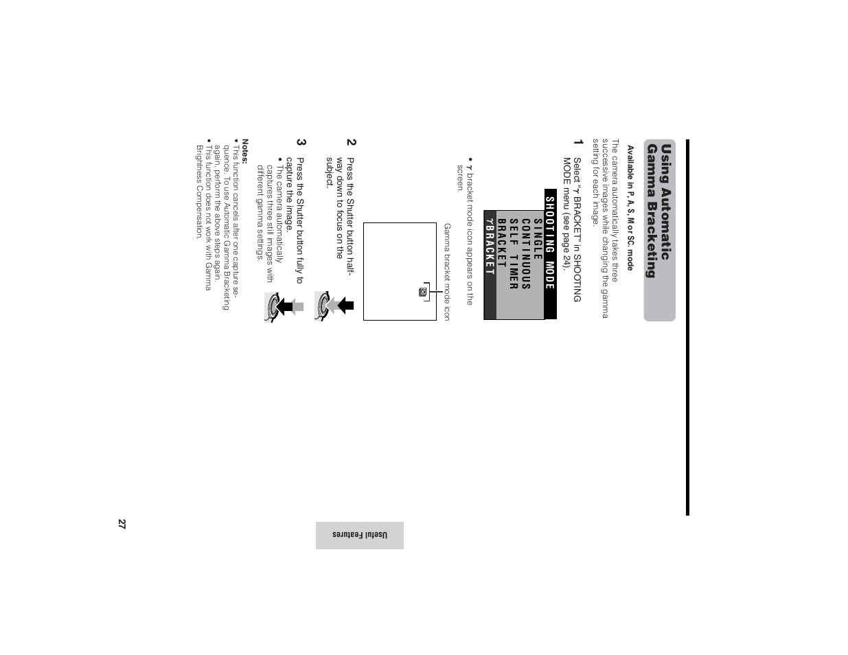 Using automatic gamma bracketing | Kitchen Star VE-CG40U User Manual | Page 37 / 83