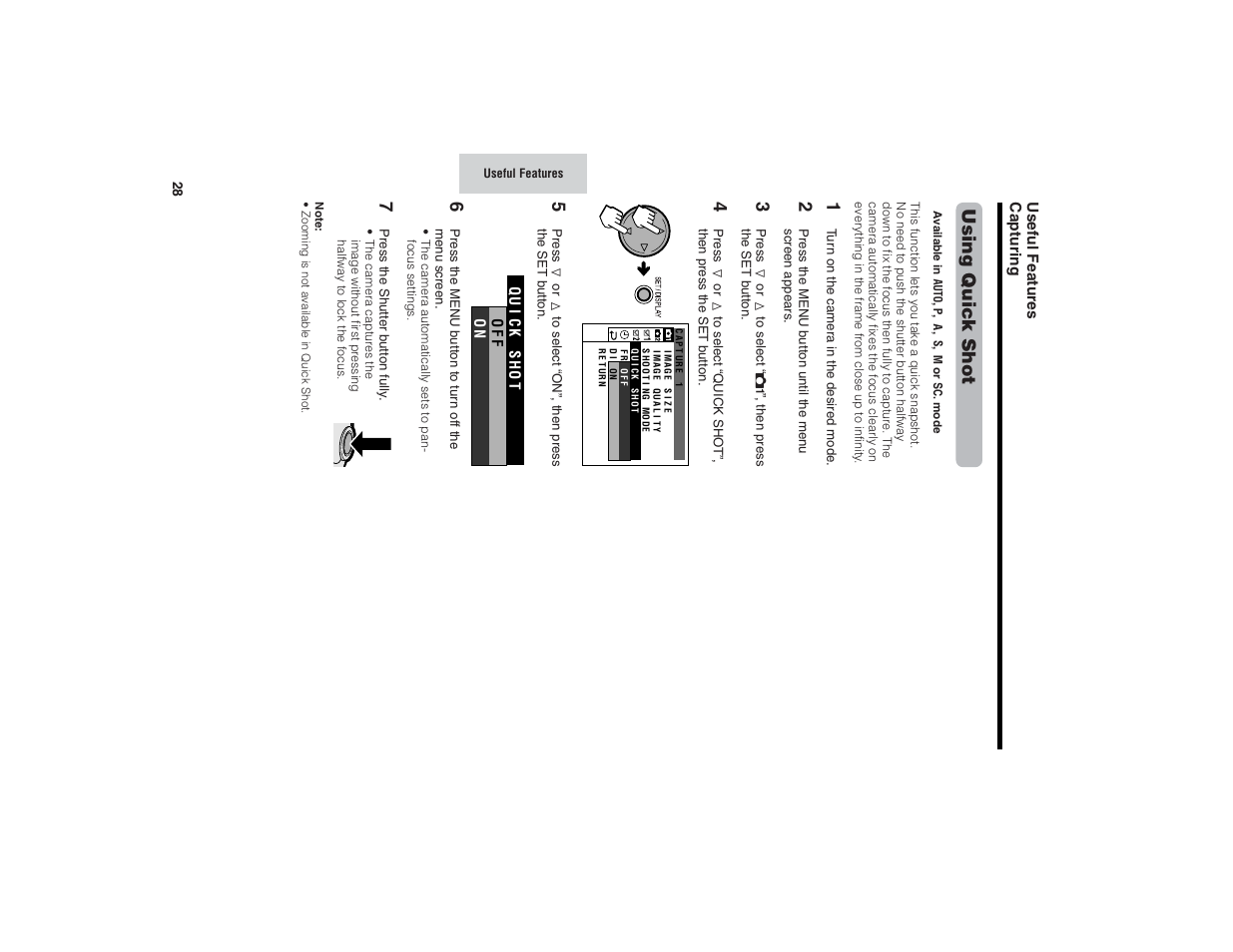 Using quick shot | Kitchen Star VE-CG40U User Manual | Page 38 / 83