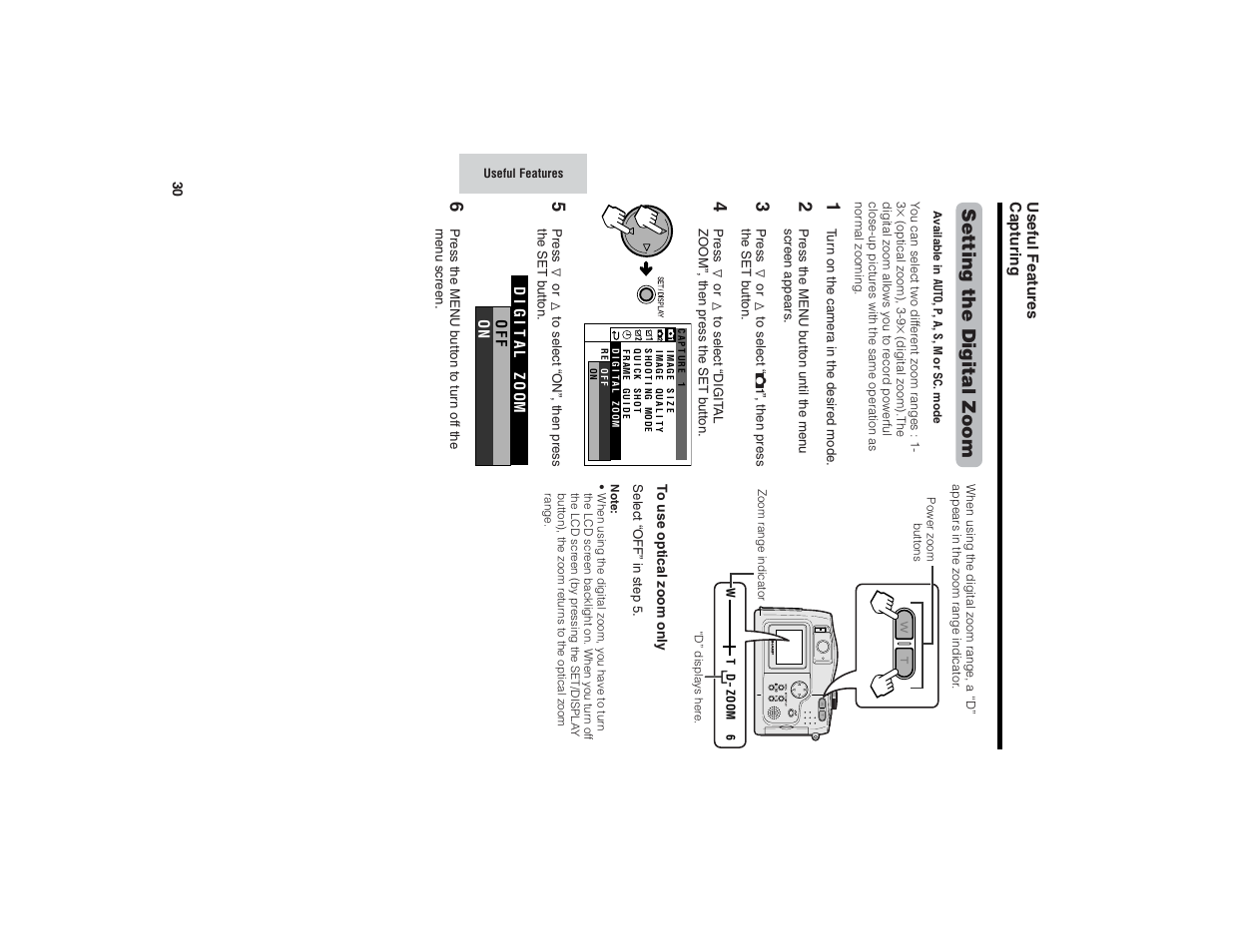 Setting the digital zoom | Kitchen Star VE-CG40U User Manual | Page 40 / 83