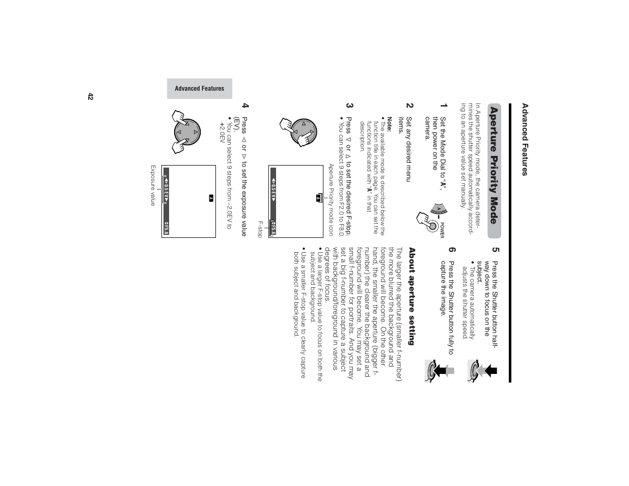 Aper tur e priority mode | Kitchen Star VE-CG40U User Manual | Page 52 / 83