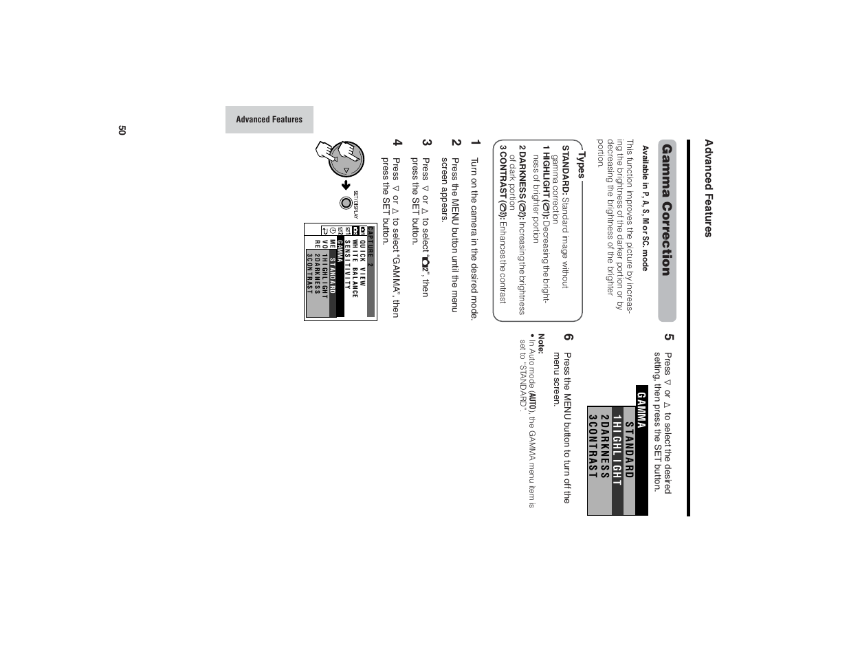 Gamma corr ection | Kitchen Star VE-CG40U User Manual | Page 60 / 83