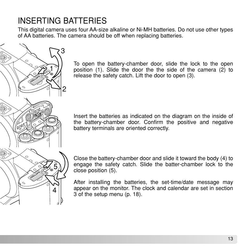 Inserting batteries | Konka Group Z1 User Manual | Page 13 / 58