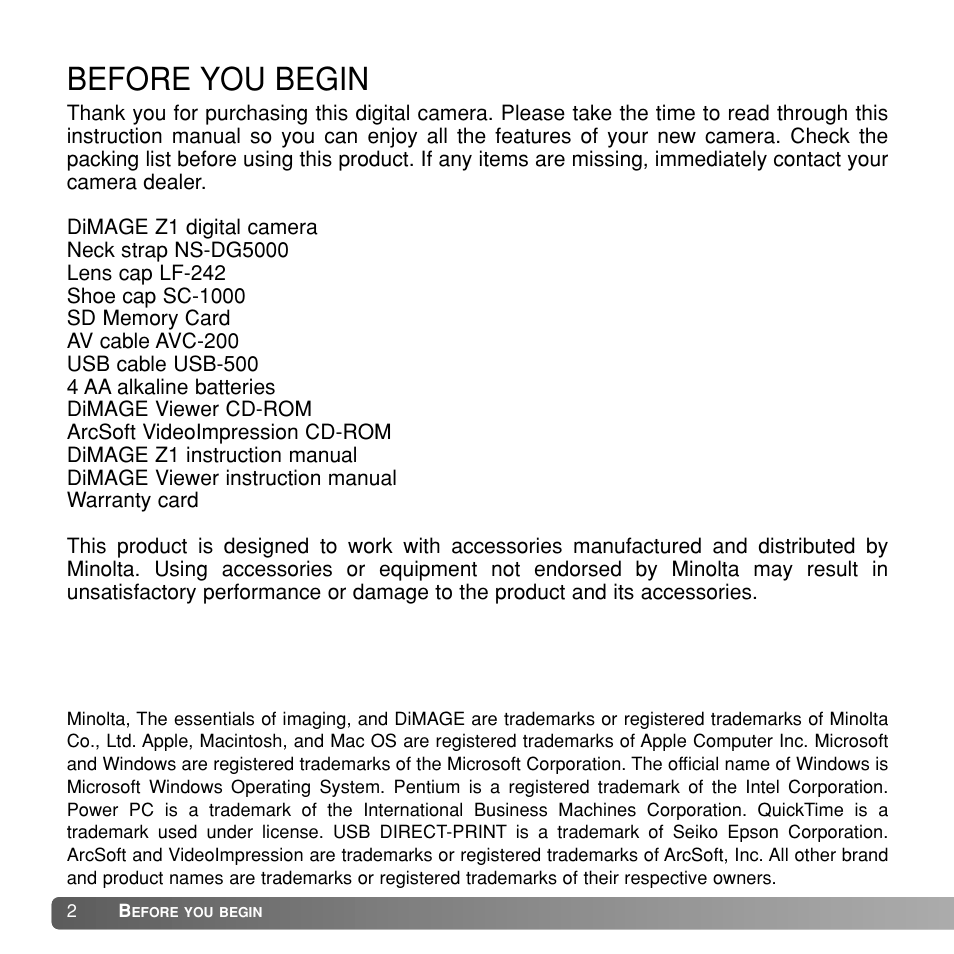 Before you begin | Konka Group Z1 User Manual | Page 2 / 58