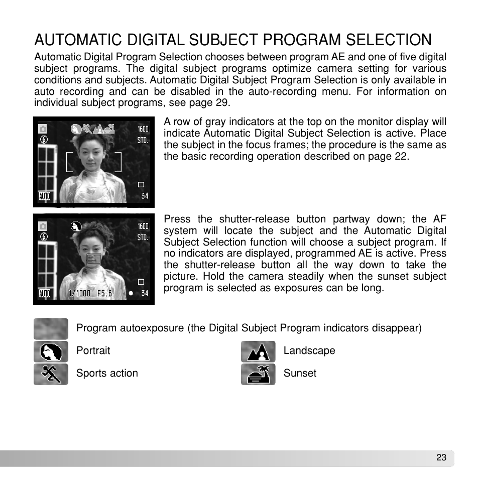 Automatic digital subject program selection | Konka Group Z1 User Manual | Page 23 / 58