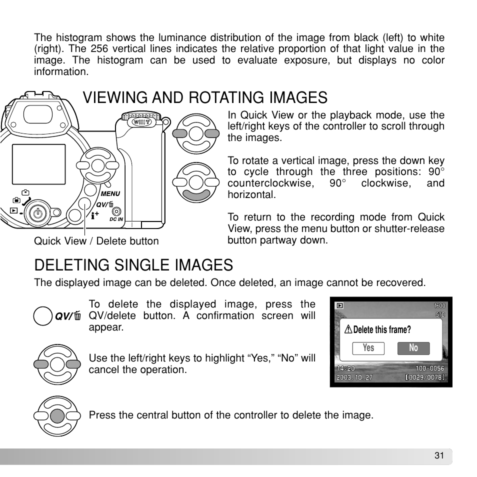 Viewing and rotating images deleting single images | Konka Group Z1 User Manual | Page 31 / 58