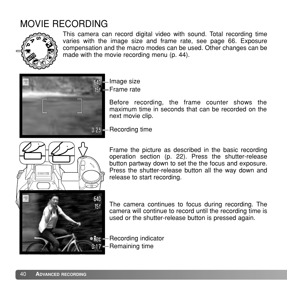 Movie recording | Konka Group Z1 User Manual | Page 40 / 58
