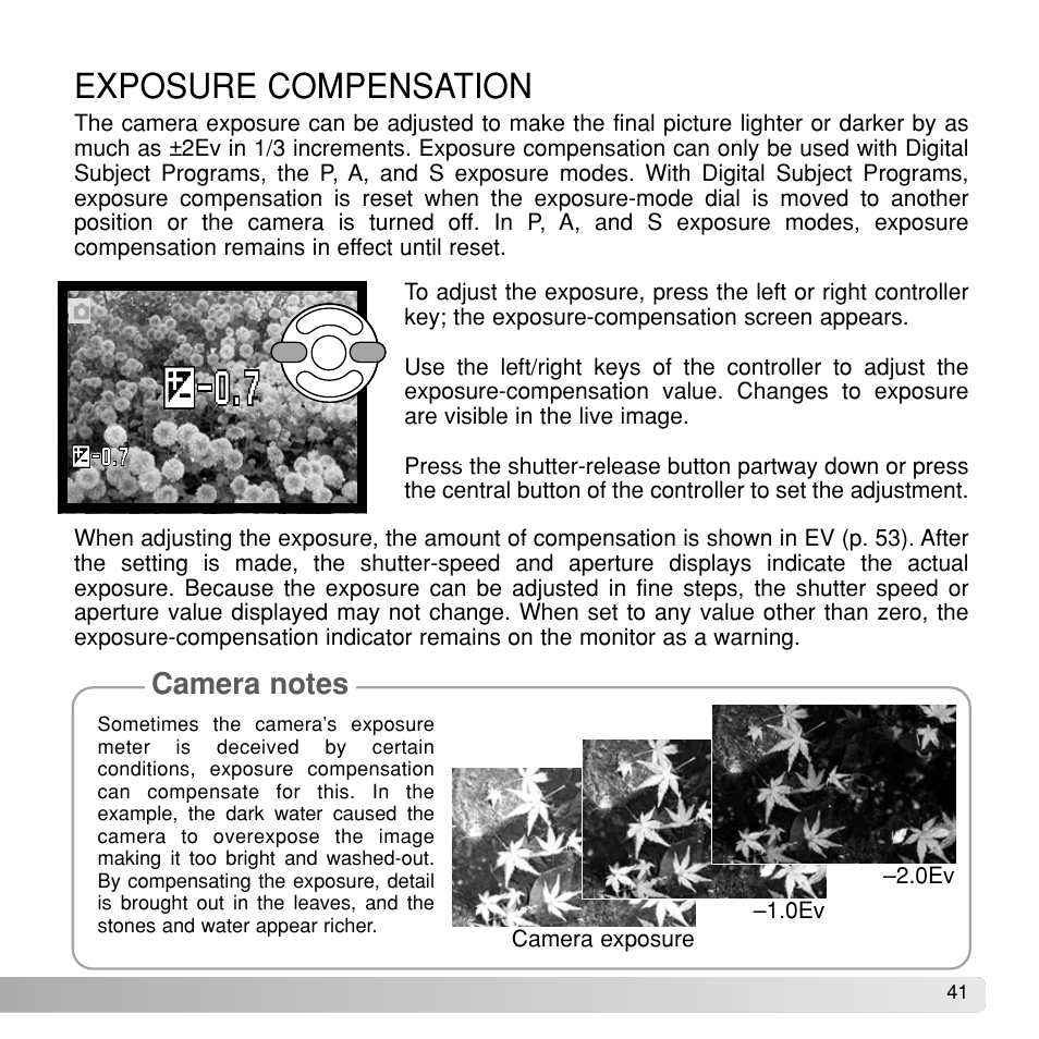 Exposure compensation | Konka Group Z1 User Manual | Page 41 / 58