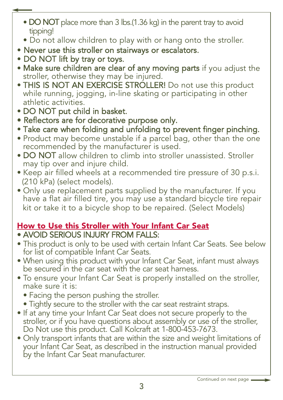 Kolcraft S77-T-R3 User Manual | Page 3 / 51