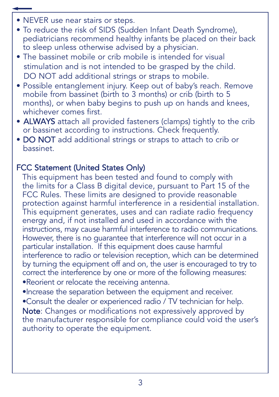 Kolcraft CUDDLE 'N CARE B26-R2 User Manual | Page 3 / 24