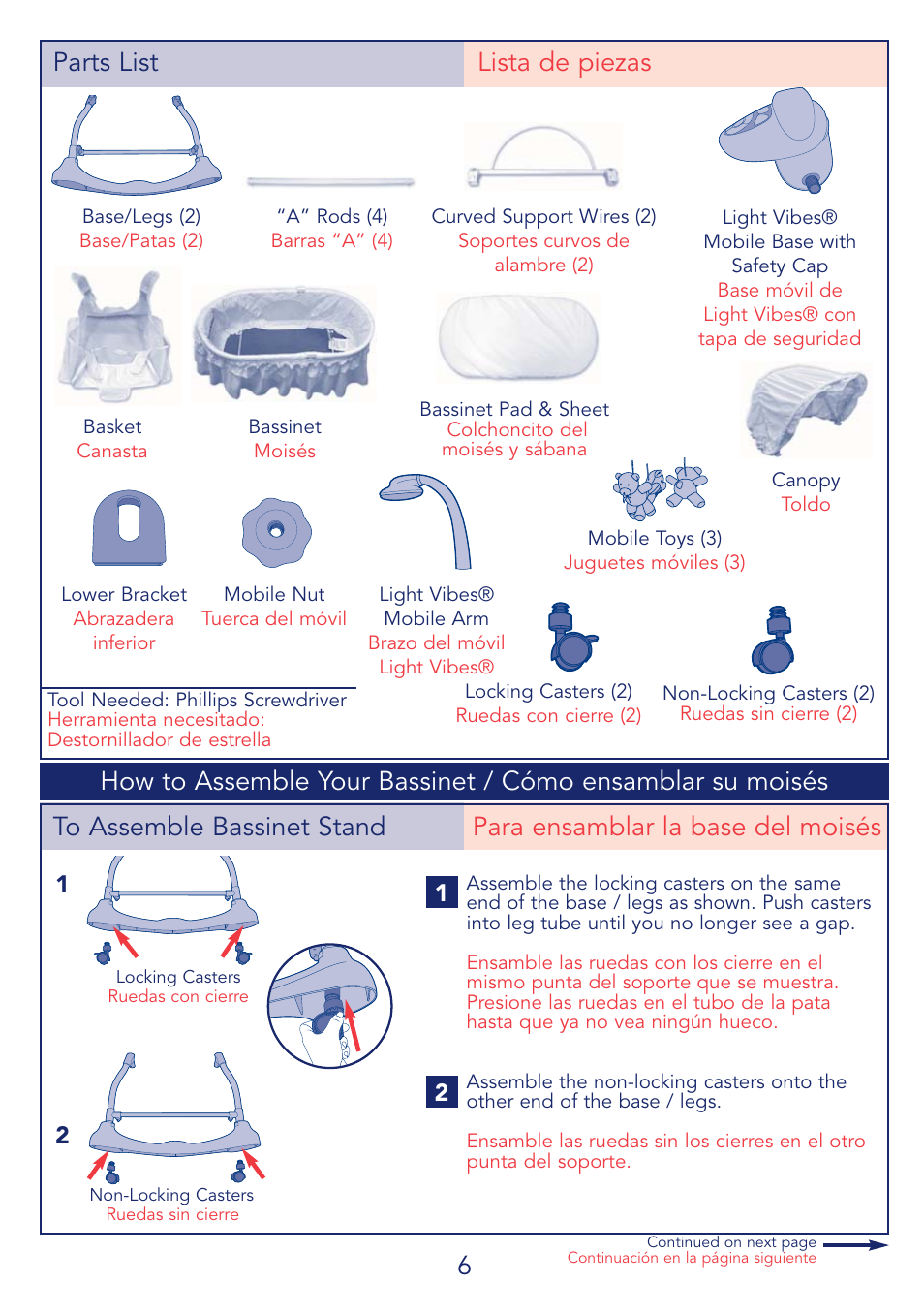 Parts list lista de piezas | Kolcraft CUDDLE 'N CARE B26-R2 User Manual | Page 6 / 24