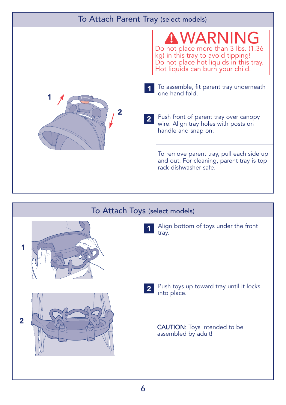 Warning | Kolcraft S51-T User Manual | Page 6 / 28