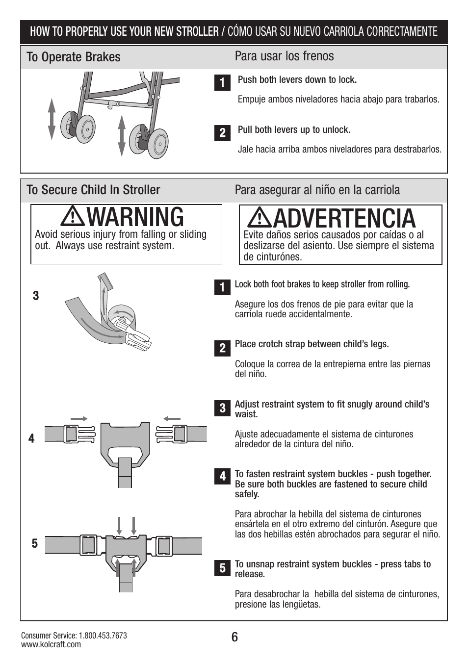Ƽwarning ƽadvertencia | Kolcraft S59-R3 User Manual | Page 6 / 12