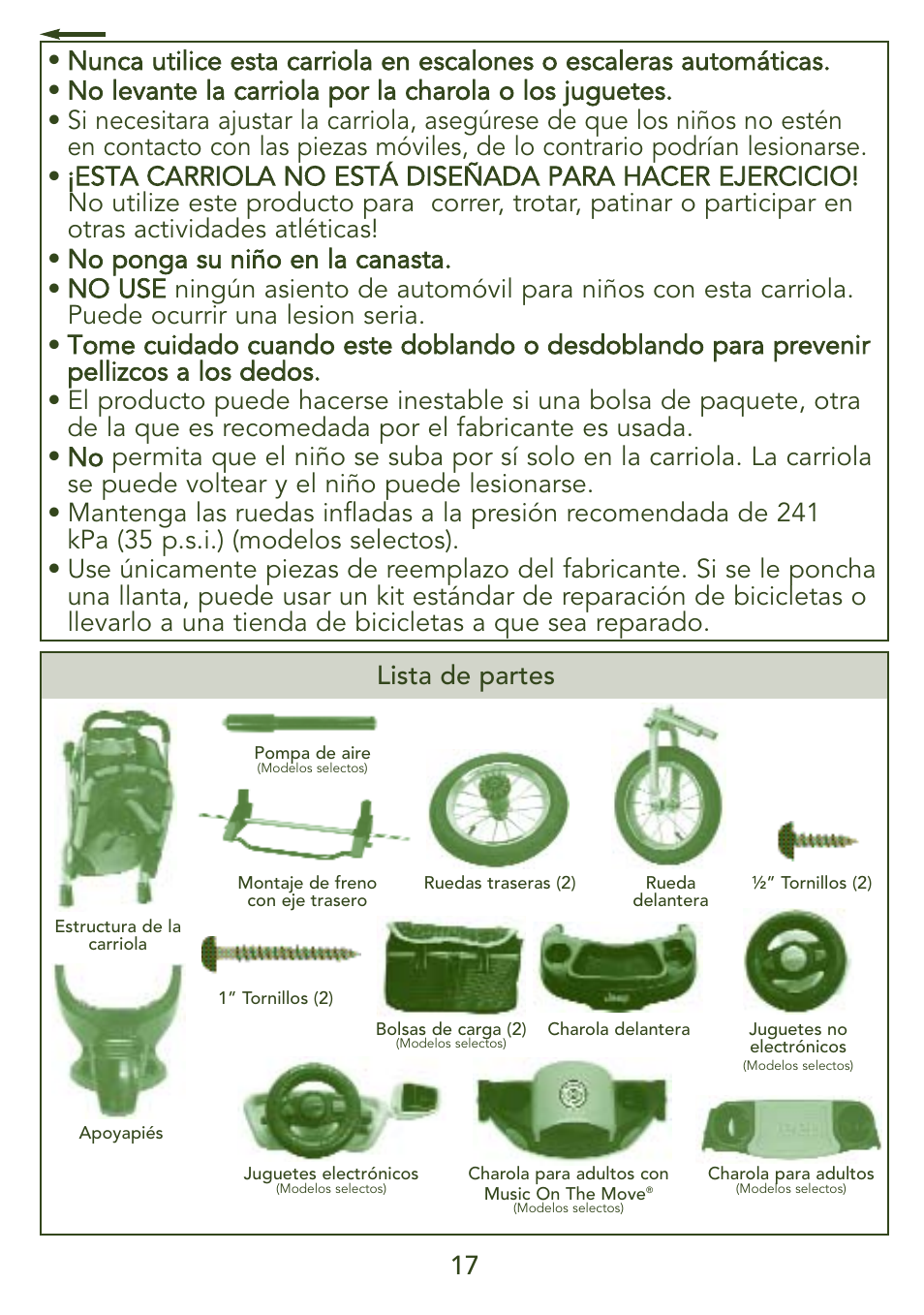 Kolcraft JEEP S45J-T 5/07 User Manual | Page 17 / 45