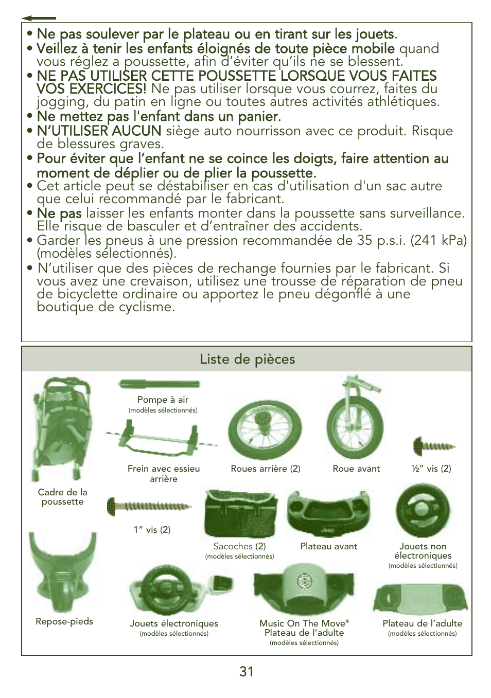 Kolcraft JEEP S45J-T 5/07 User Manual | Page 31 / 45