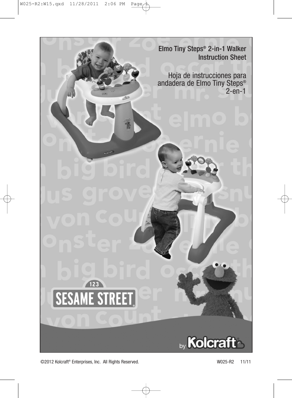 Kolcraft ELMO TINY STEPS W025-R2 User Manual | 18 pages