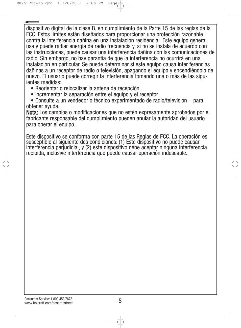 Kolcraft ELMO TINY STEPS W025-R2 User Manual | Page 5 / 18