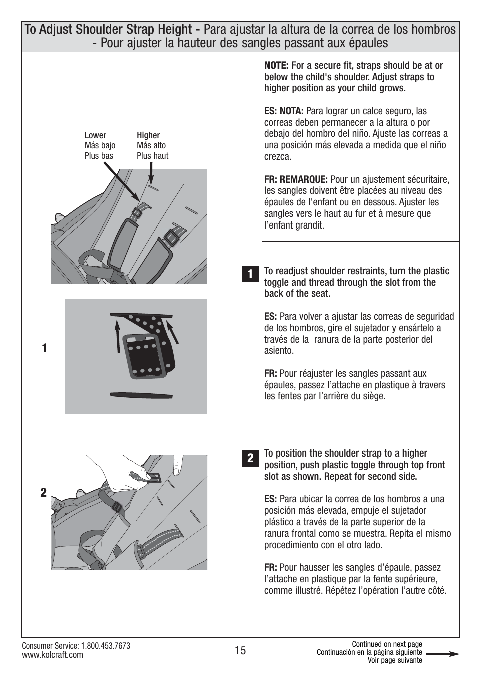 Kolcraft S67-T-R1 User Manual | Page 15 / 24