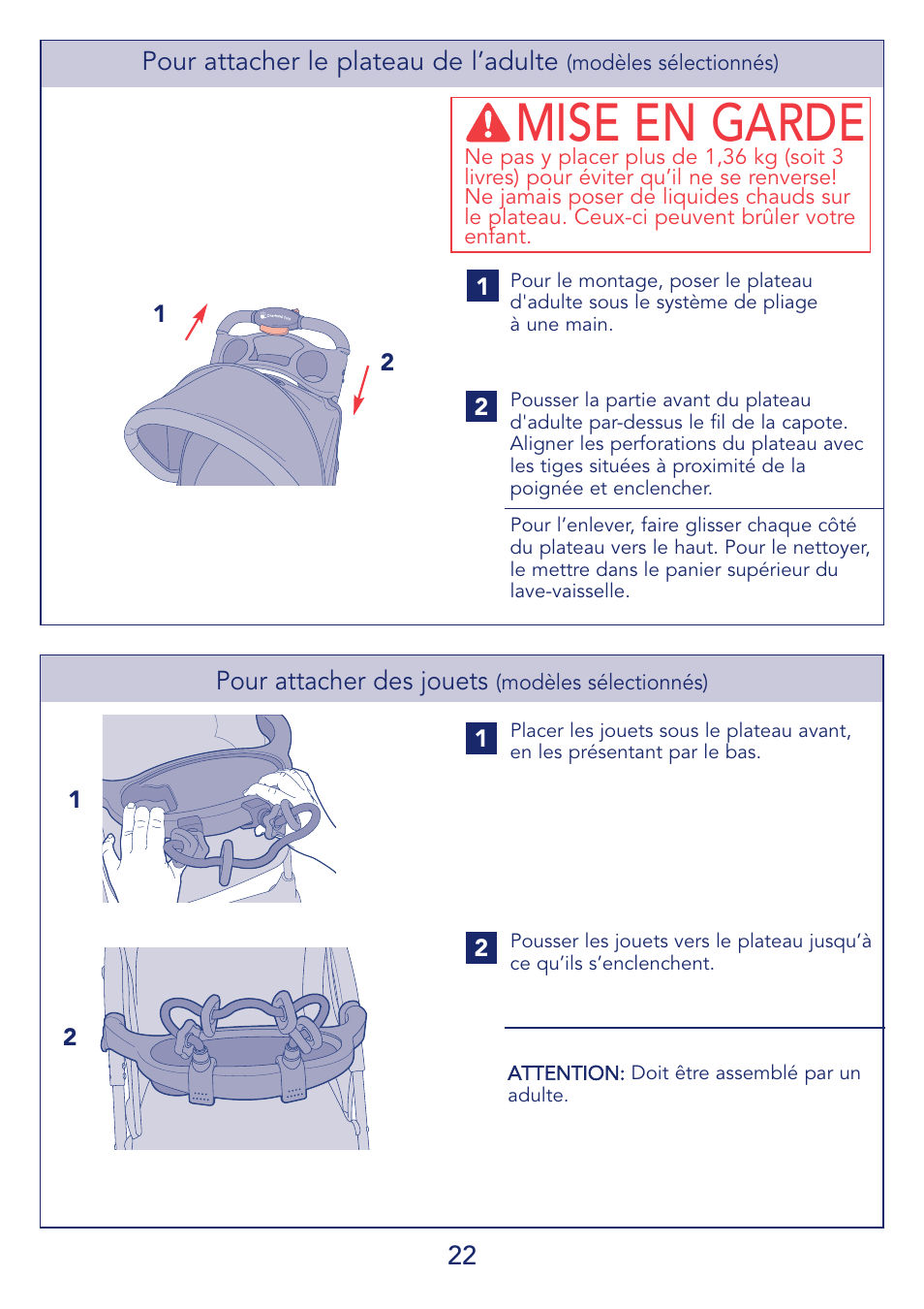 Mise en garde | Kolcraft S51-T 11/08 User Manual | Page 22 / 28