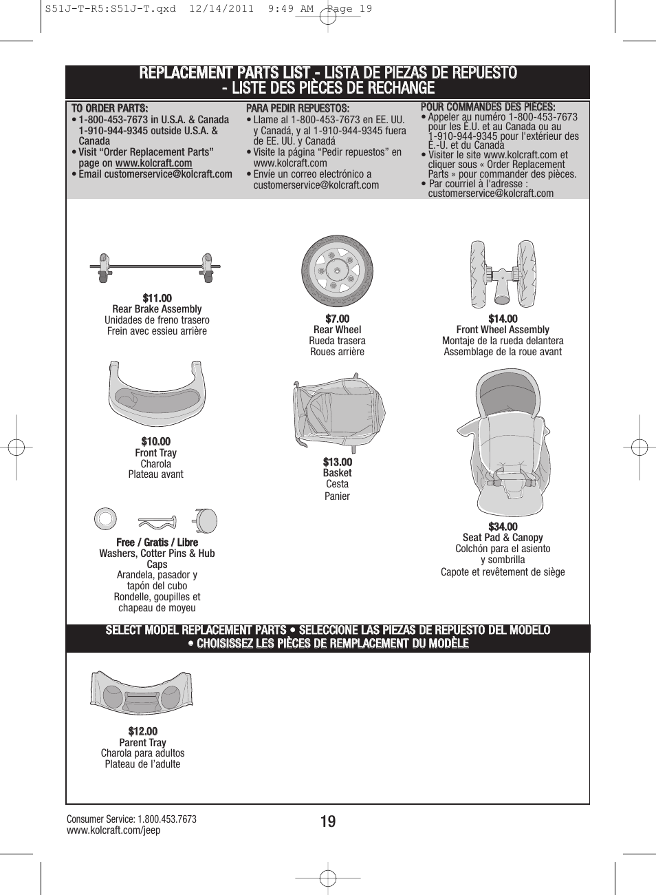 Kolcraft S51J-T-R5 User Manual | Page 19 / 20