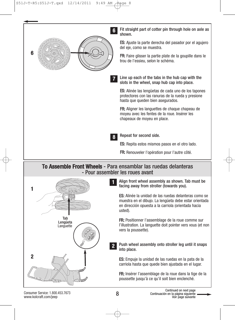 Kolcraft S51J-T-R5 User Manual | Page 8 / 20