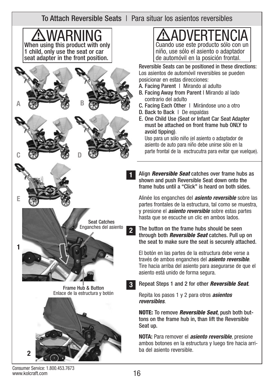 Ƽadvertencia, Ƽwarning | Kolcraft OPTIMA S82-R2 User Manual | Page 16 / 32